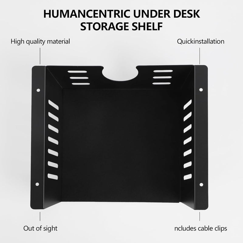 Neiteli 2 Pack Under Desk Shelf - Black Desk Shelf for Office Tables & Workstations（8Inch） - Image 5